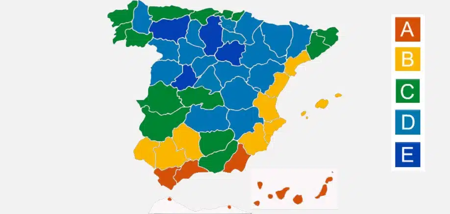 Zonas climáticas según el CTE